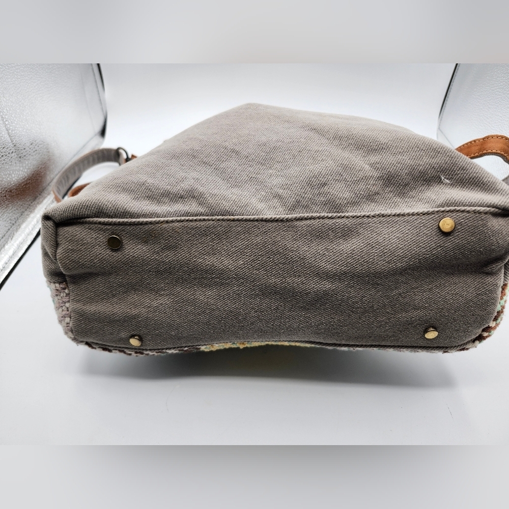 Myra Bag Leather & Cotton Crossbody/shoulder Bag - Picture 5 of 8